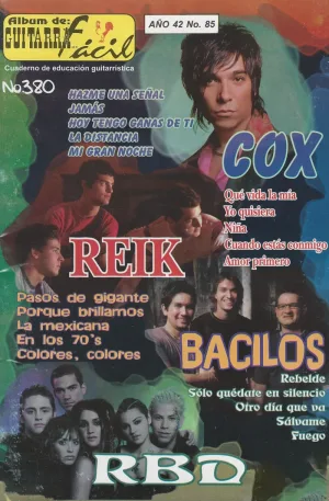 Álbum de Guitarra Fácil - No.380 - Cox, Reik, Bacilos, RBD