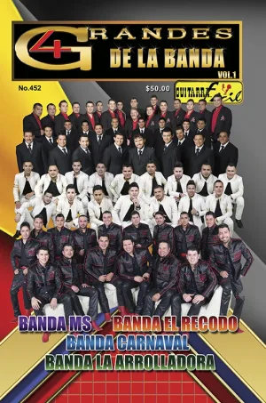 Álbum de Guitarra Fácil - No.452 - 4 Grandes de la Banda (Banda Carnaval, Banda La Arrolladora, Banda MS, Banda El Recodo)