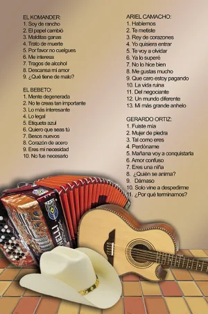 Álbum de Guitarra Fácil - No.451- Cuatro grandes de la canción Norteña (El Komander, Ariel Camacho, El Bebeto y Gerardo Ortiz)