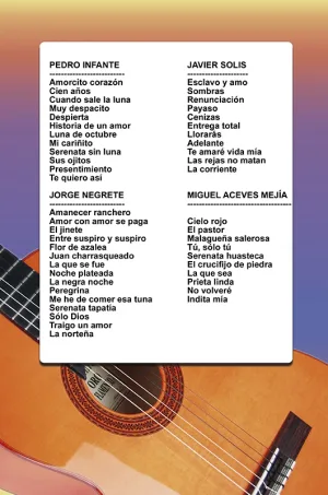 Álbum de Guitarra Fácil - No.455 - Pedro Infante - Jorge Negrete - Javier Solis - Miguel Aceves Mejía